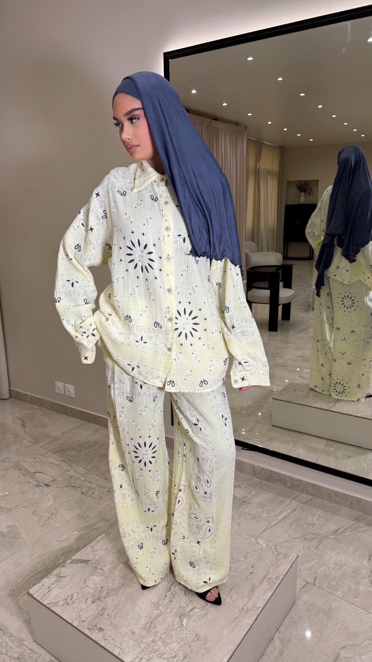 Ensemble Gaz de Coton à motif
