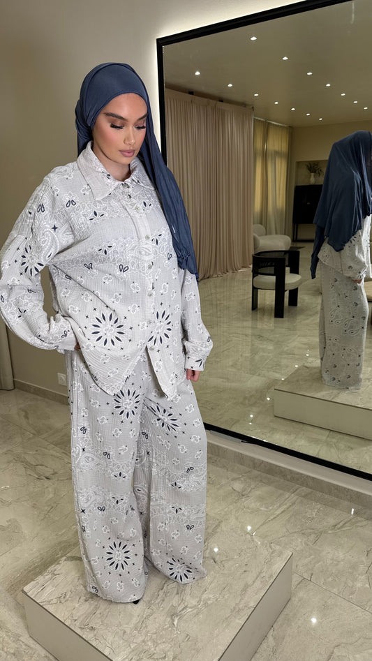 Ensemble Gaz de Coton à motif
